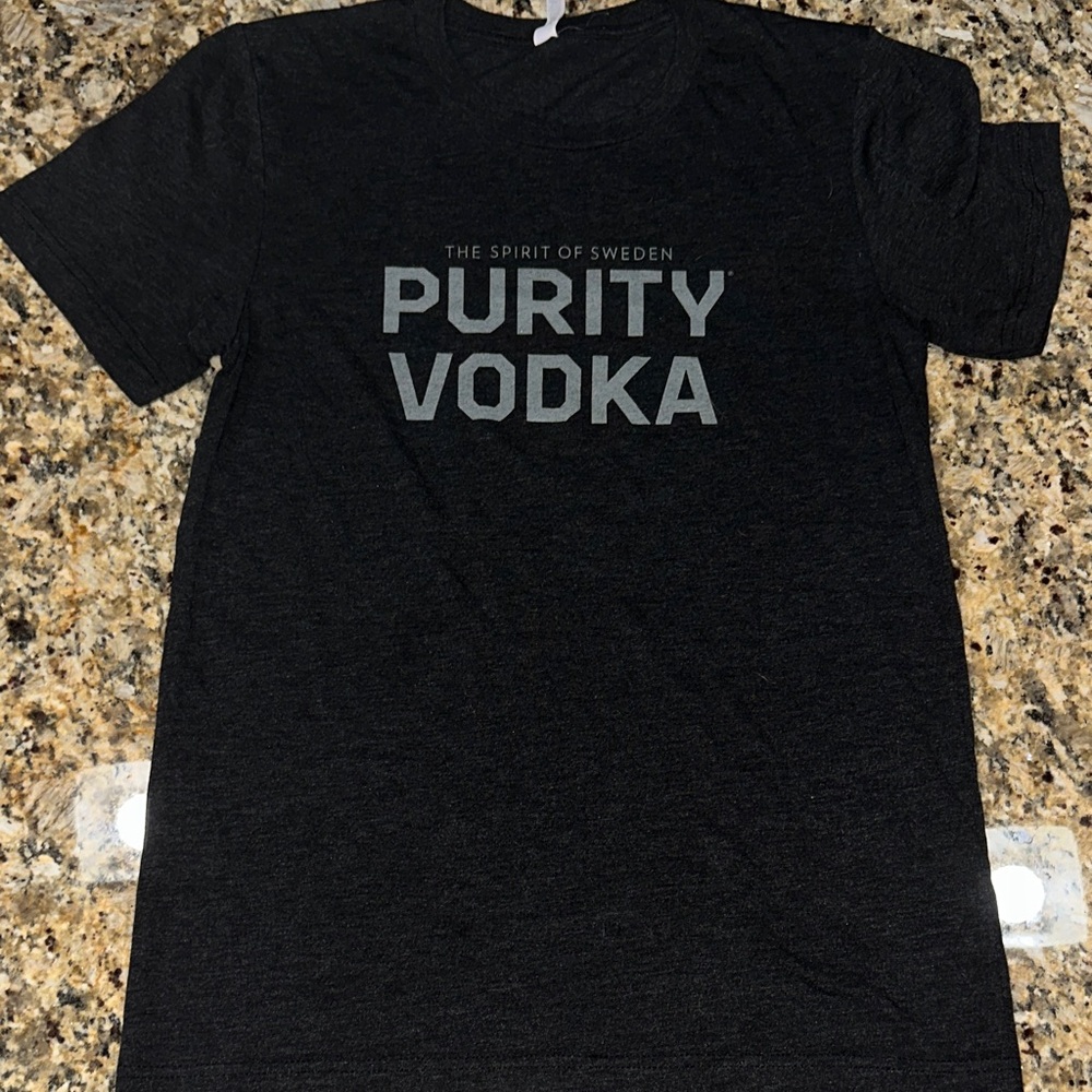 Bella Canvas Black Tee with Gray "Purity Vodka" Print